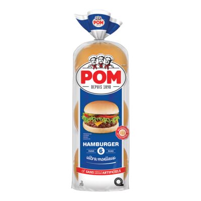 Pains à Hamburger POM - 6 unités : Moelleux et Savoureux pour des Hamburgers Parfaits