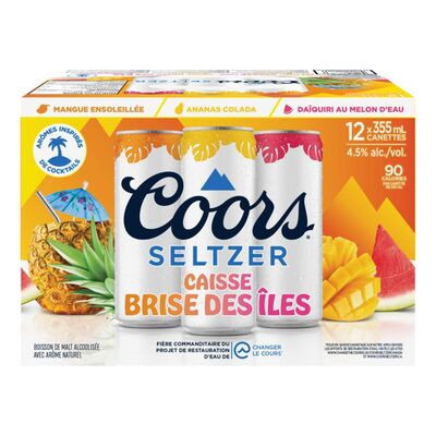 Coors Seltzer Island Breeze | Goût Tropical | 12 x 335 mL