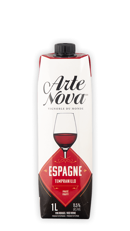 Arte Nova Espagne - 1L : Un vin rouge espagnol convivial et fruité pour toutes les occasions