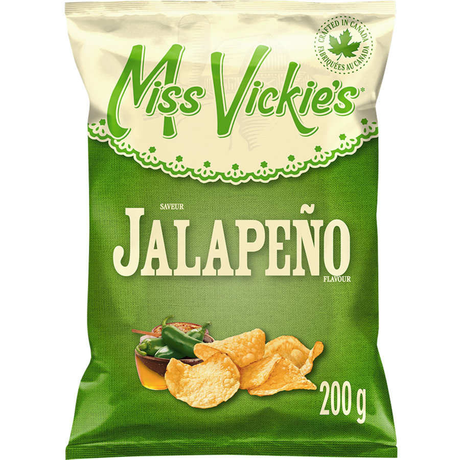 Miss Vickie's Jalapeño - 200g : Une saveur piquante et savoureuse sur des croustilles cuites à la marmite