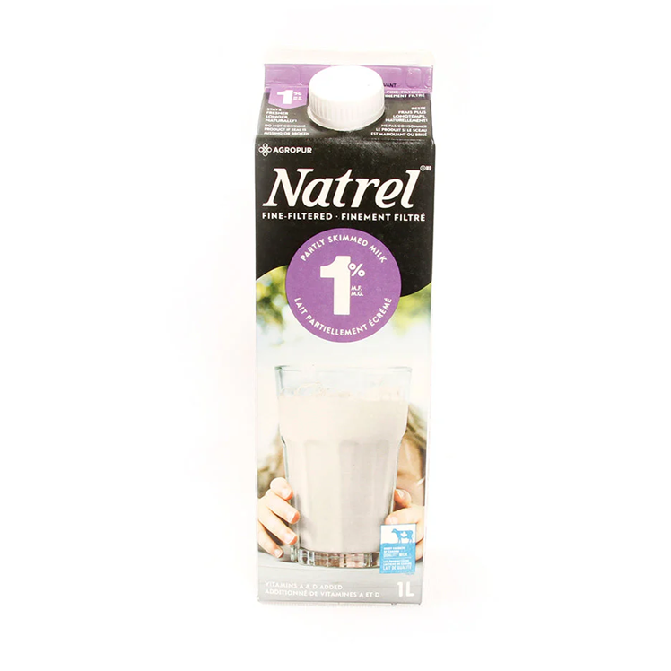 Lait Natrel 1% - 1L : Un choix léger et nutritif pour toute la famille