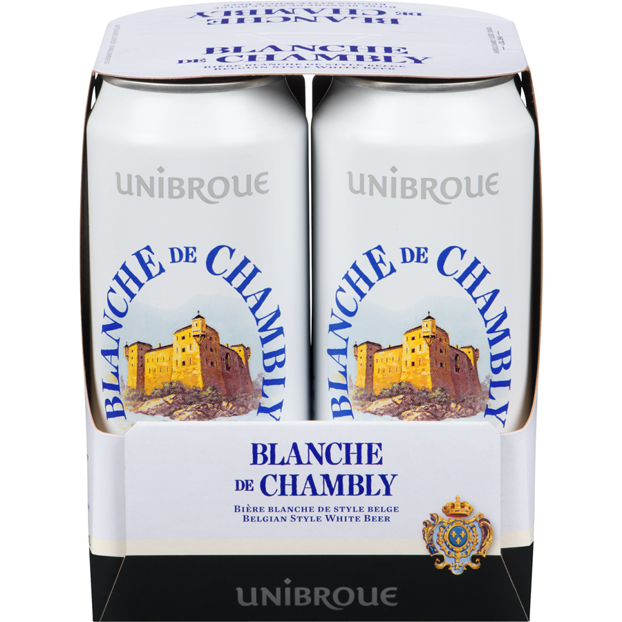 Unibroue Blanche de Chambly | La Blanche Belge Icône | 4 x 473 ml