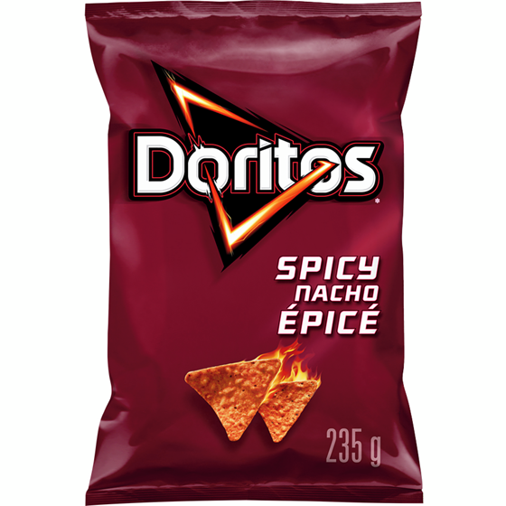 Doritos Nachos Épicés - 235g : Une saveur de fromage nacho intense avec une touche de piquant