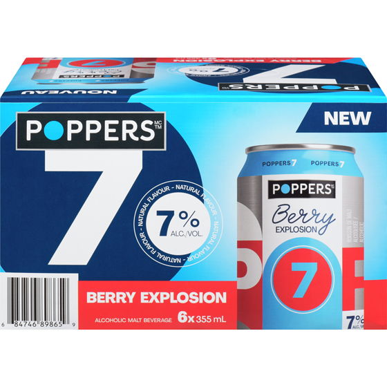 Poppers Berry Explosion | L'Explosion de Saveurs Fruitées | 6 x 355ml