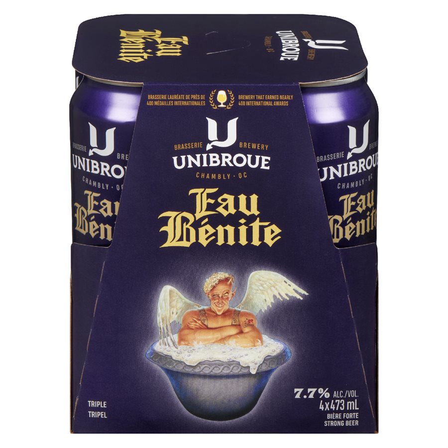 Unibroue Eau Bénite | La Triple Belge Par Excellence  | 4 x 473 ml